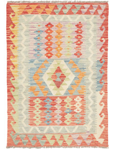 Tappeto Kilim Afghanistan 85x122 Terracotta Blu