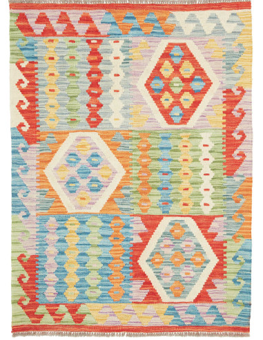 Rug Kilim Afghanistan 89x123 Sky Blue Orange Re