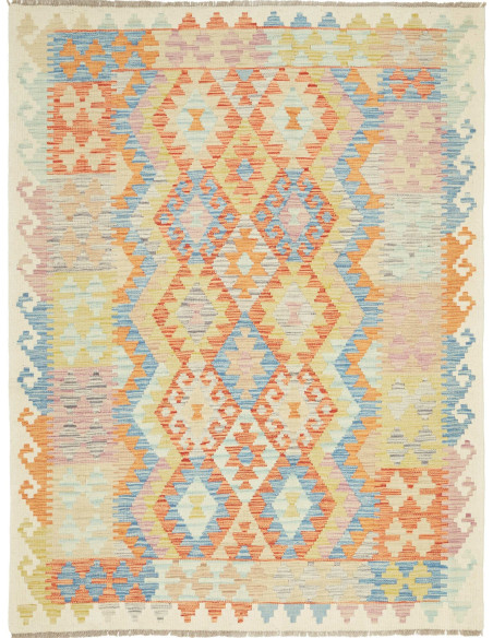 Tappeto Kilim Afghanistan marrone arancione 128x173