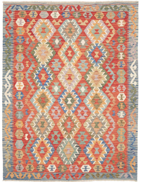 Rug Kilim Afghanistan 154x201 Terracotta Blue G