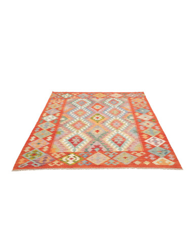 Rug Kilim Afghanistan 156x193 Red Orange Blue G