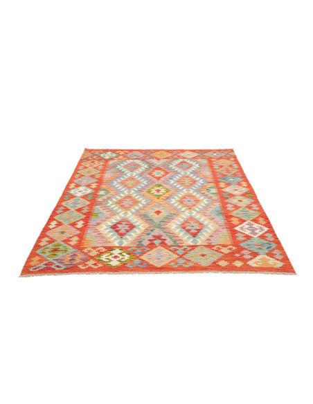 Rug Kilim Afghanistan 156x193 Red Orange Blue G