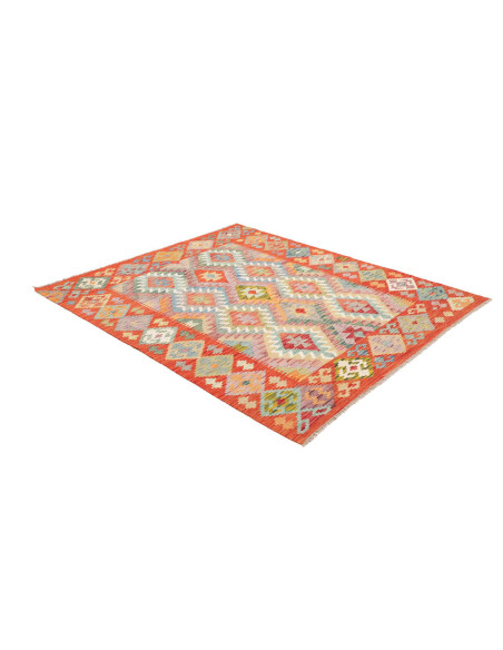 Rug Kilim Afghanistan 156x193 Red Orange Blue G