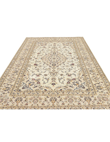 Rug Kashan Persia white maroon 201x303