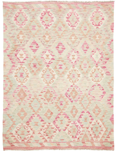 Rug Kilim Afghanistan 155x204 Cream Pink Mint