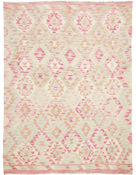 Rug Kilim Afghanistan 155x204 Cream Pink Mint