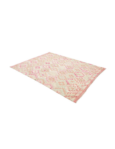 Rug Kilim Afghanistan 155x204 Cream Pink Mint