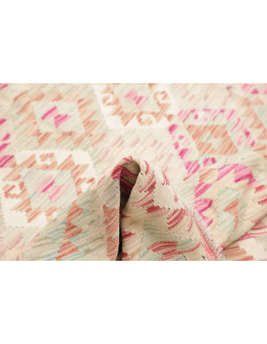 Rug Kilim Afghanistan 155x204 Cream Pink Mint