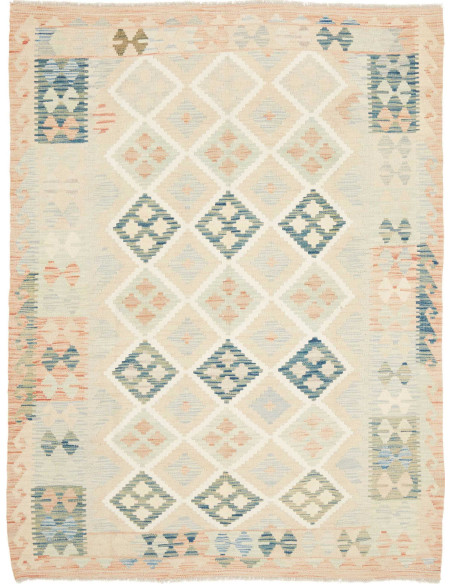 Rug Kilim Afghanistan 152x199 Beige Blue Coral