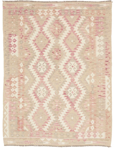 Rug Kilim Afghanistan 146x196 Beige Pink Cream