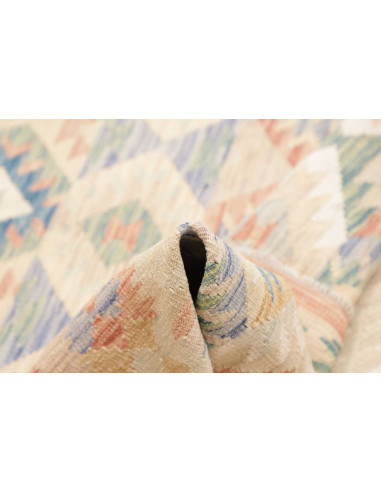 Rug Kilim Afghanistan 157x190 Cream Pastel Blue