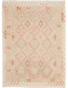 Tappeto Kilim Afghanistan 147x200 Crema Rosa Co