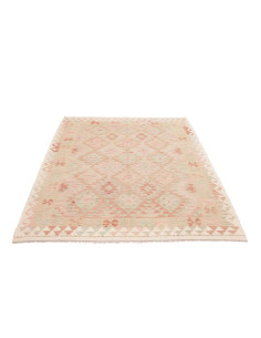 Tappeto Kilim Afghanistan 147x200 Crema Rosa Co 2