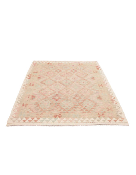Rug Kilim Afghanistan 147x200 Cream Coral Pink