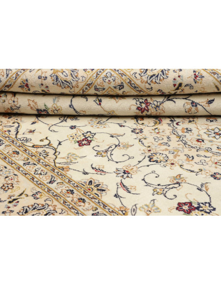 Rug Kashan Persia white maroon 201x303