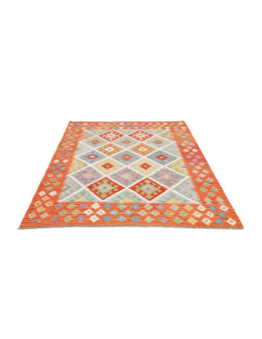 Rug Kilim Afghanistan 150x194 Orange Light Blue