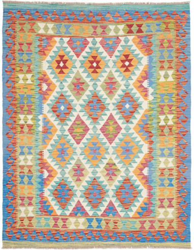 Rug Kilim Afghanistan 152x196 Sky Blue Orange R