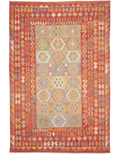 Rug Kilim Afghanistan 200x303 Red Orange Terrac