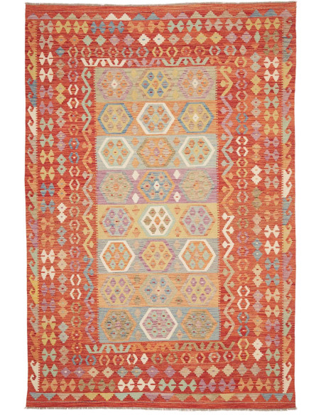 Rug Kilim Afghanistan 200x303 Red Orange Terrac