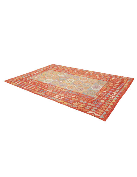 Rug Kilim Afghanistan 200x303 Red Orange Terrac