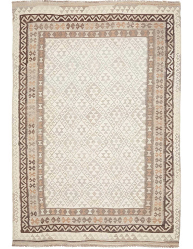 Rug Kilim Afghanistan 205x302 Ivory Beige Dark