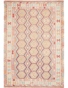 Rug Kilim Afghanistan 203x295 Pink Light Blue I