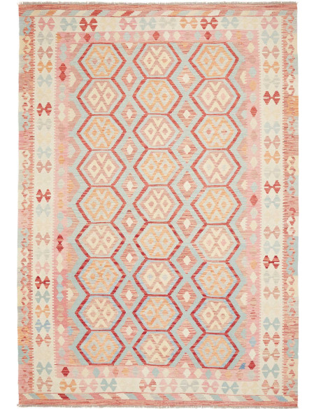 Rug Kilim Afghanistan 203x295 Pink Light Blue I