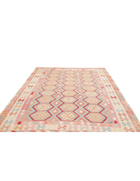 Rug Kilim Afghanistan 203x295 Pink Light Blue I