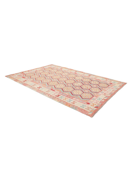 Rug Kilim Afghanistan 203x295 Pink Light Blue I