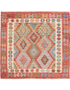 Rug Kilim Afghanistan 153x147 Terracotta Red Cr