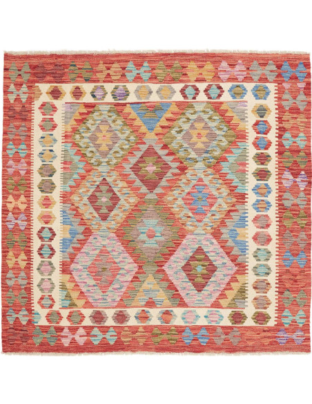 Rug Kilim Afghanistan 153x147 Terracotta Red Cr