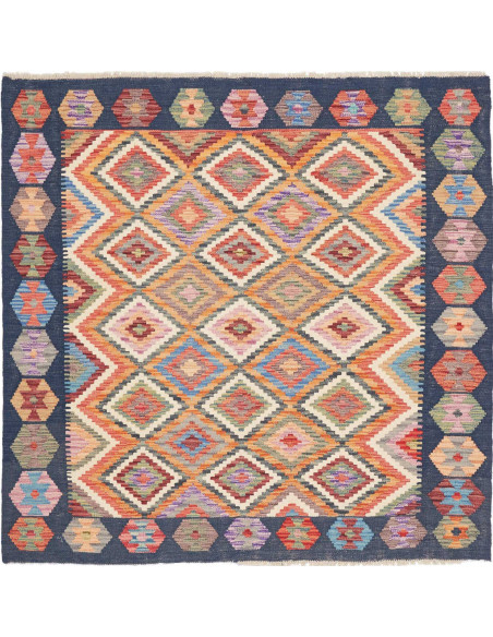 Rug Kilim Afghanistan 151x149 Dark Blue Orange