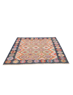 Rug Kilim Afghanistan 151x149 Dark Blue Orange 2