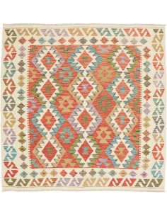 Rug Kilim Afghanistan 150x150 Cream Beige Terra