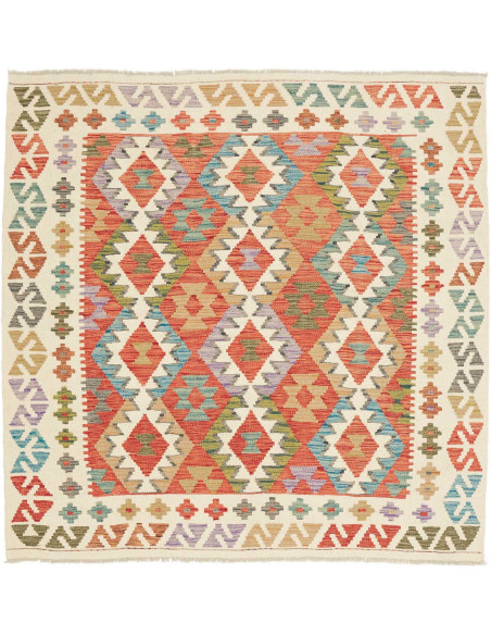 Rug Kilim Afghanistan 150x150 Cream Beige Terra