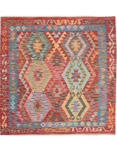 Rug Kilim Afghanistan 154x156 Red Blue Orange P