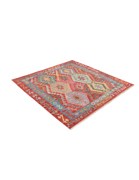 Rug Kilim Afghanistan 154x156 Red Blue Orange P