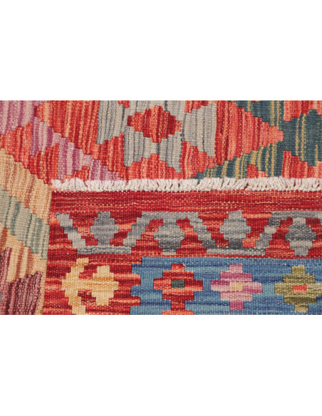 Rug Kilim Afghanistan 154x156 Red Blue Orange P