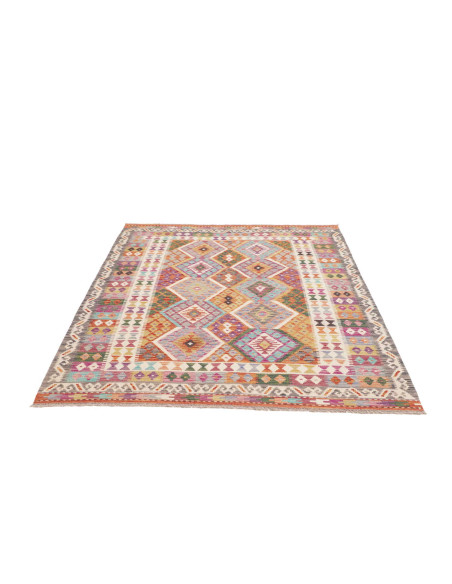 Rug Kilim Afghanistan 150x206 Cream Orange Blue
