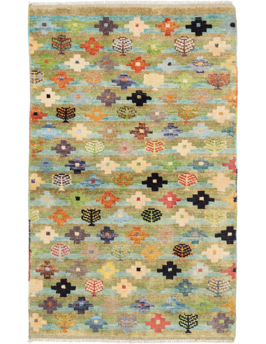 Tappeto Gabbeh Marrakech Pakistan 93x151 Verde