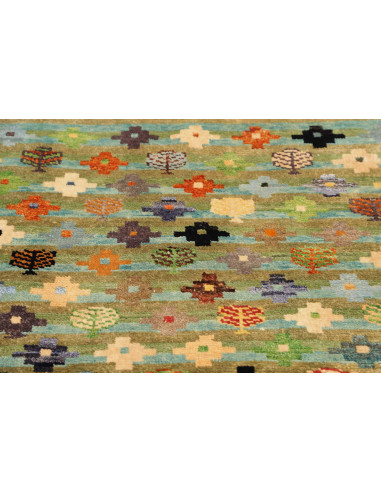 Tappeto Gabbeh Marrakech Pakistan 93x151 Verde