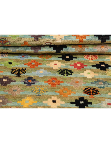 Tappeto Gabbeh Marrakech Pakistan 93x151 Verde