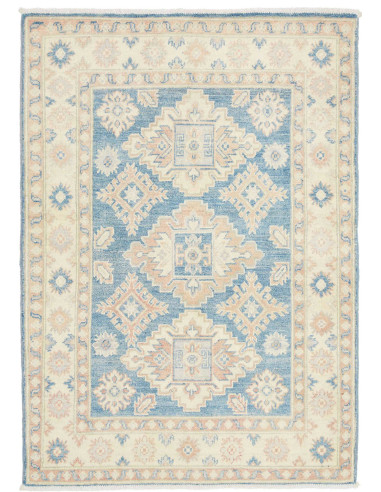 Rug Kazak Afghanistan 104x149 Blue Cream