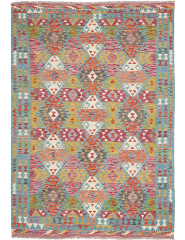 Rug Kilim Afghanistan 165x246 Teal Pink