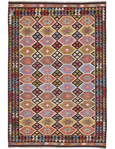 Rug Kilim Afghanistan 168x251 Multicolor Black
