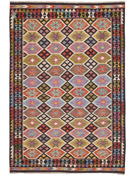 Rug Kilim Afghanistan 168x251 Multicolor Black