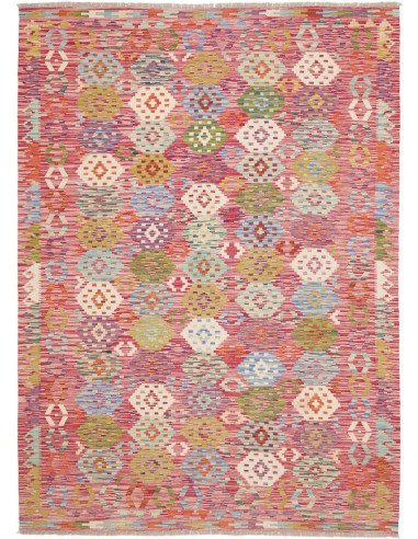 Tappeto Kilim Afghanistan 180x247 Rosso Multico