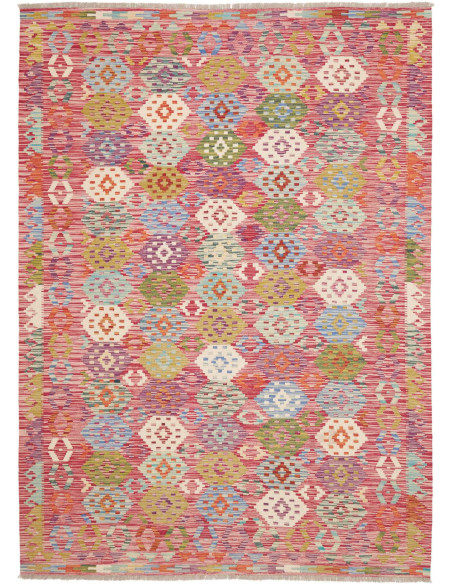 Tappeto Kilim Afghanistan 180x247 Rosso Multico