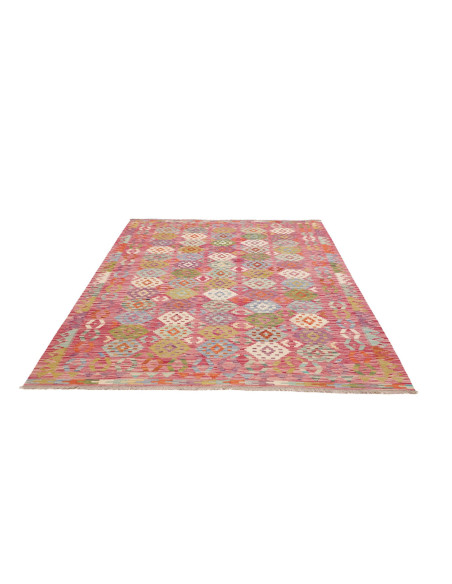 Tappeto Kilim Afghanistan 180x247 Rosso Multico
