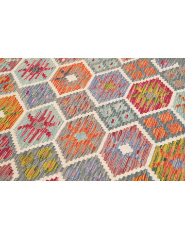 Tappeto Kilim Afghanistan 183x250 Grigio Blu